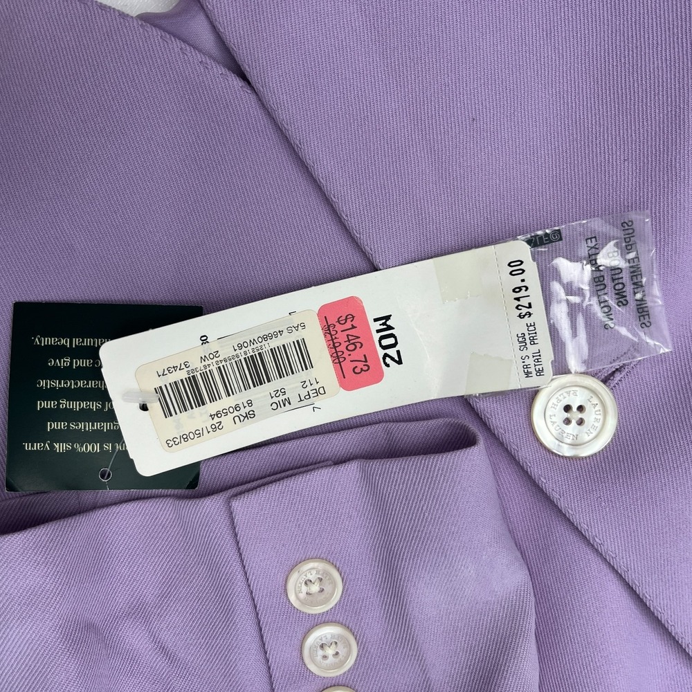 Lauren Ralph Lauren NWT Blazer Womens 20W 100% Silk Purple Jacket - Picture 8 of 15